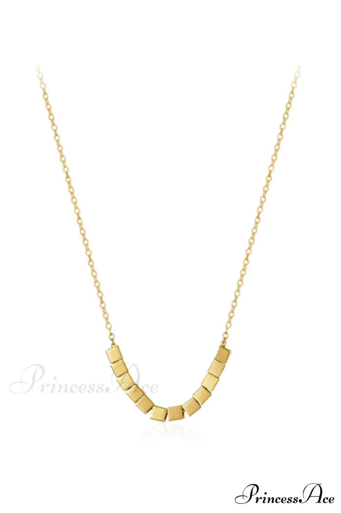 Gold Sugar Stylish Cube Necklace Gold