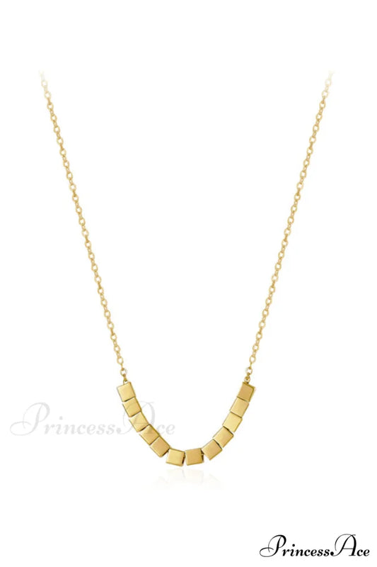 Gold Sugar Stylish Cube Necklace Gold