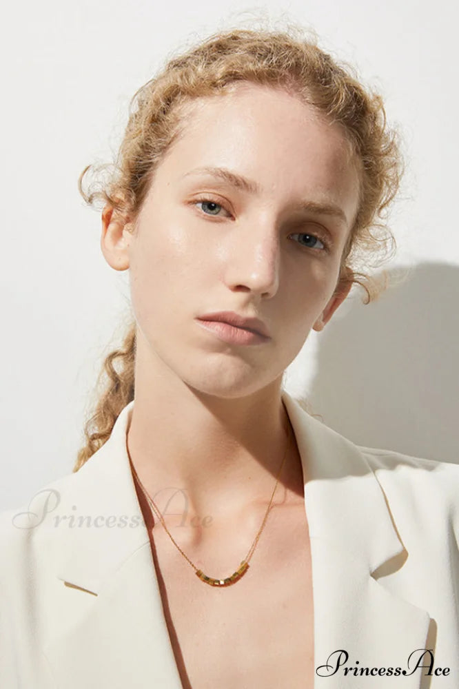 Gold Sugar Stylish Cube Necklace Gold