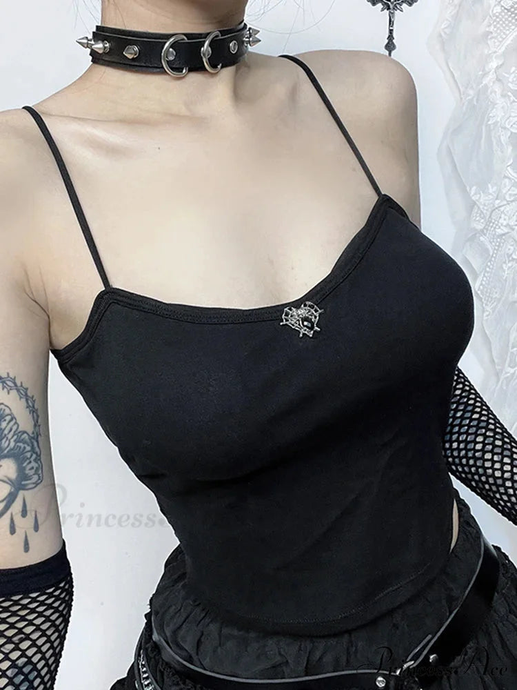 Gothic Dark Stylish Summer Personalized Trendy Unique Chic Crop Top Black / One Size