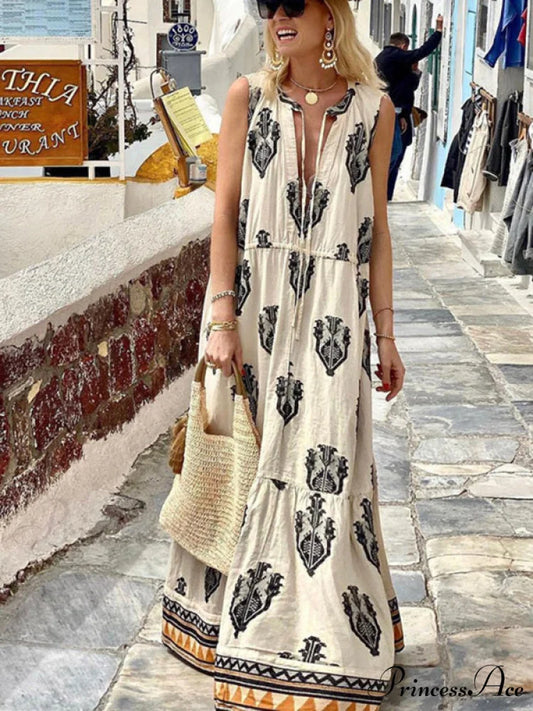 Gown for Design Full-Length Sleeveless Bohemian Women