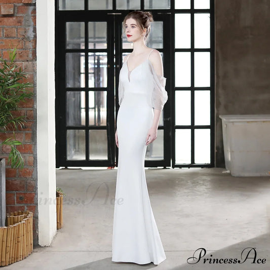 Grace Mesh Stylish Trim Sleeve Dress WHITE / XS