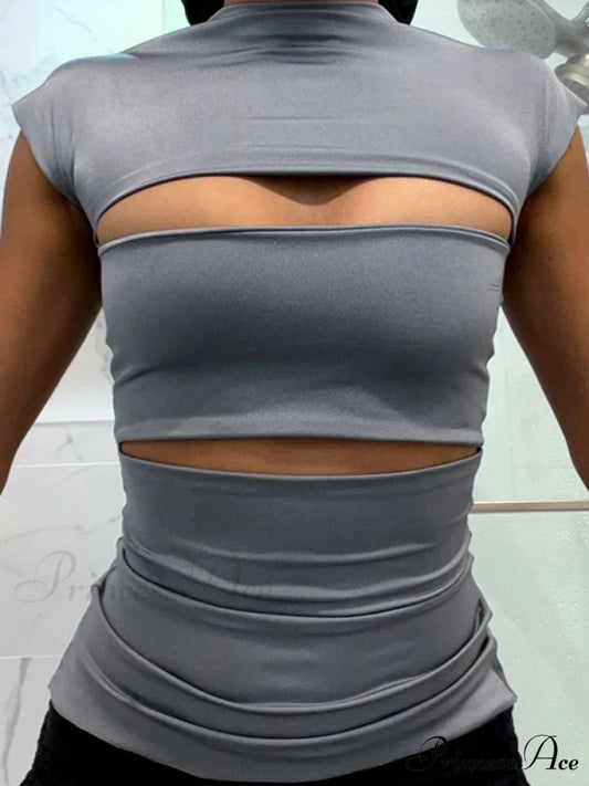 Graffiti Printed Graceful Wide Leg Jeans Gray / S