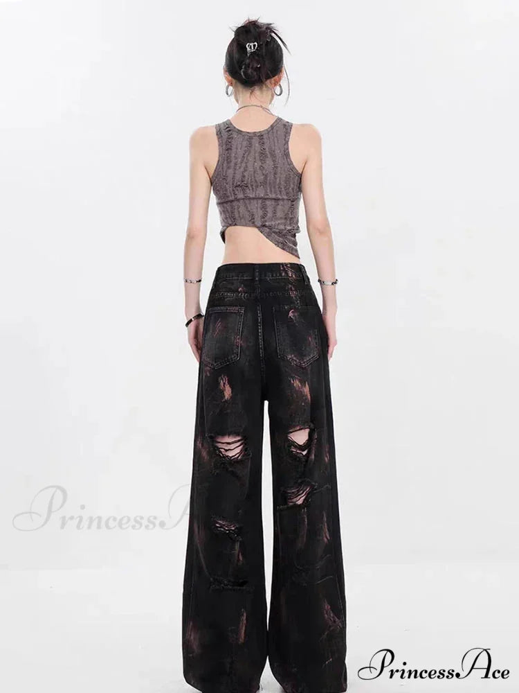 Graffiti Ripped Baggy Halloween Pants