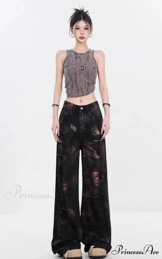 Graffiti Ripped Baggy Halloween Pants