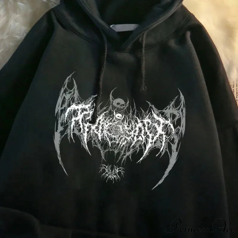 Graphic Extended Sleeve Hoodie Dark / S hoodies-241228