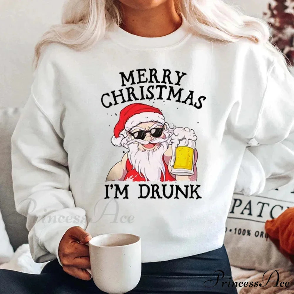 Graphic Santa Claus Reindeer Navidad Harajuku Y2K Unisex Christmas Hoodie white 2 / M Christmas Hoodies-L