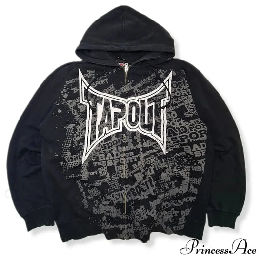 Graphic Zipper Hoodie black 1 / S hoodies-241228