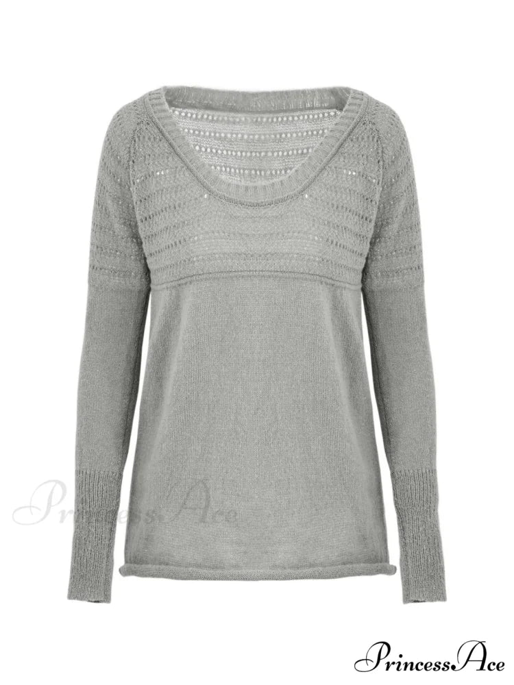 Gray Cutout Graceful Short Sleeve Tee