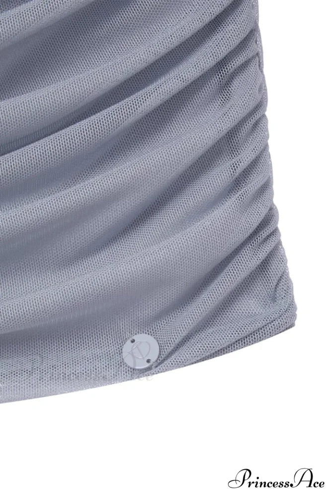 Gray Elegant Ruched Camisole