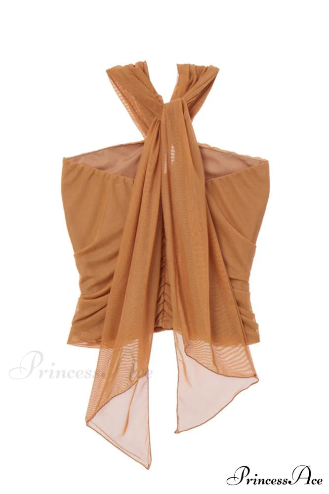 Gray Elegant Ruched Camisole