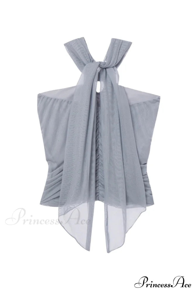 Gray Elegant Ruched Camisole