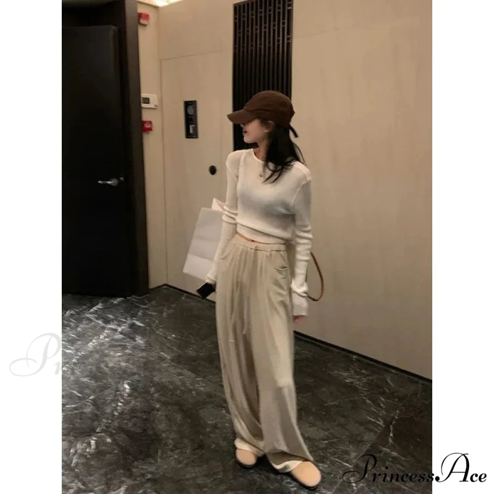 Gray Large Loose Trousers pants-241228