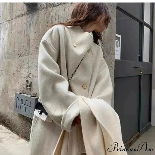 Gray Wool Baggy Fleece Overcoat overcoats-241228