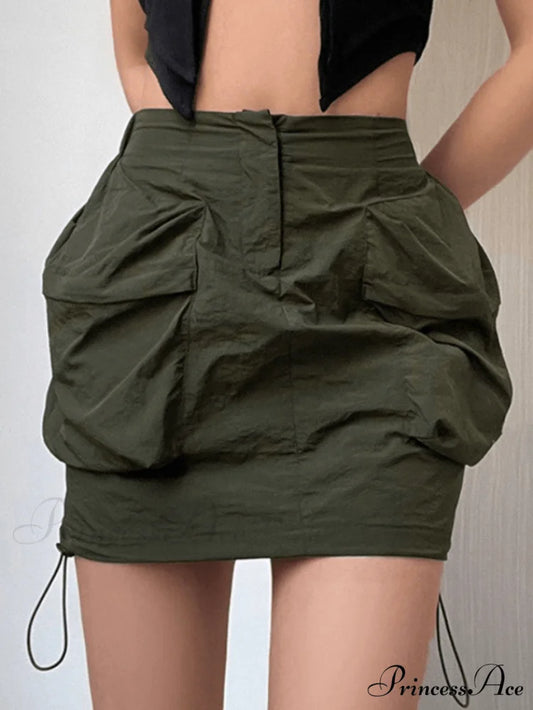 Green Padded Graceful Cropped Tank Top Green / S