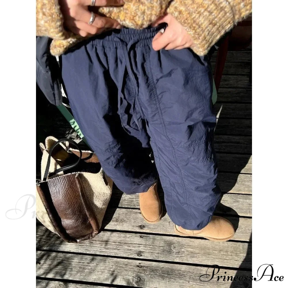 Grey Brushed Winter Korean Stylish Trousers pants-241228