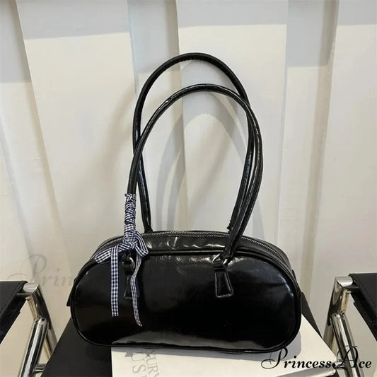 Grey Cushion Crossbody Shoulder Bag Black (free Ribbon) shoulder-250126