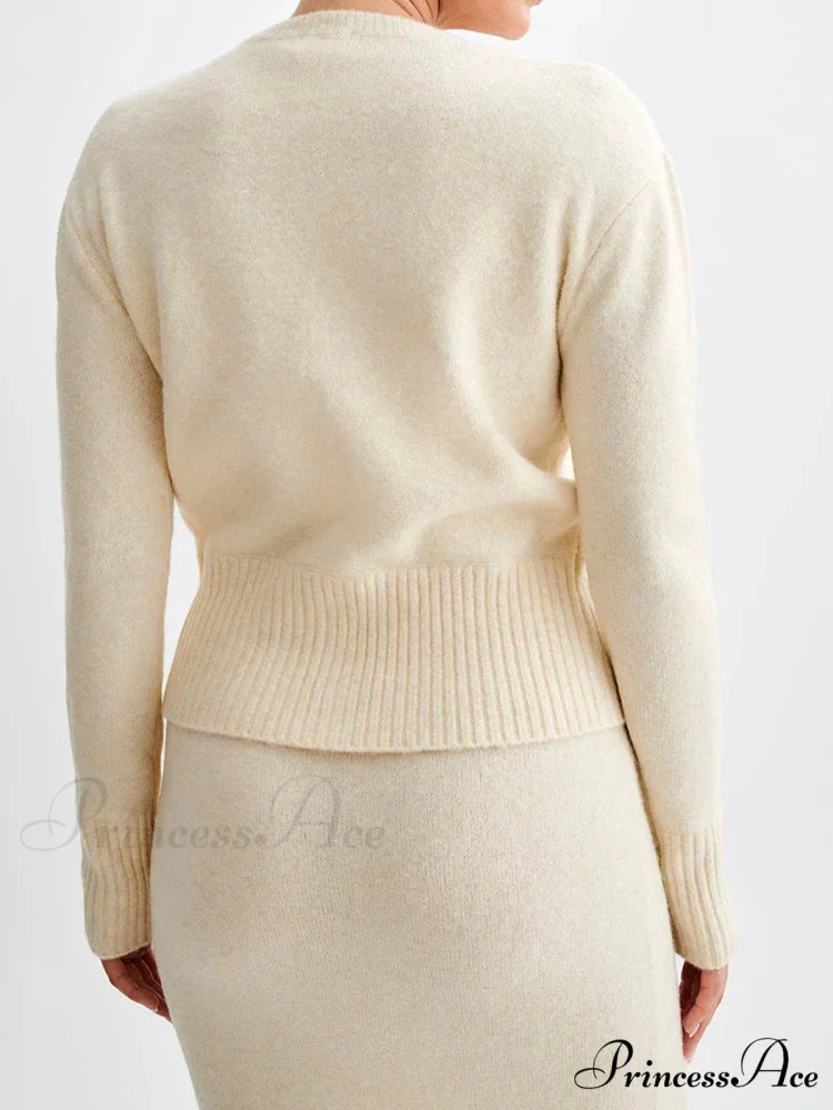 Grooved Lengthy Sleeve Button Cardigan cardigans-241228
