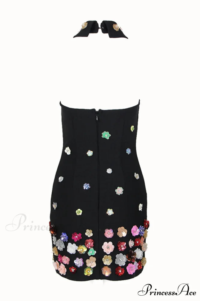 Gunnel Flower Stylish Embellished Bandage Dress