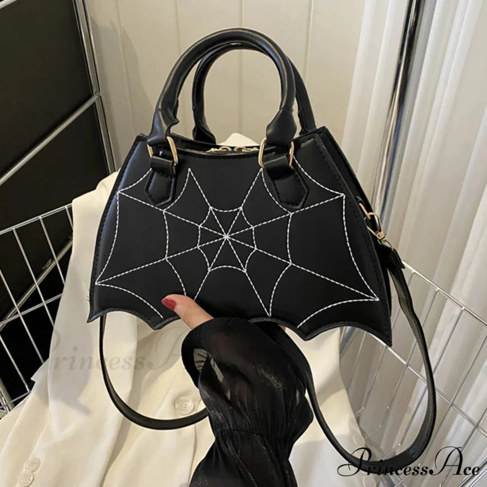 Halloween Novelty Fashion Bat WingCreative PU Leather Women’s Crossbody Bag Black