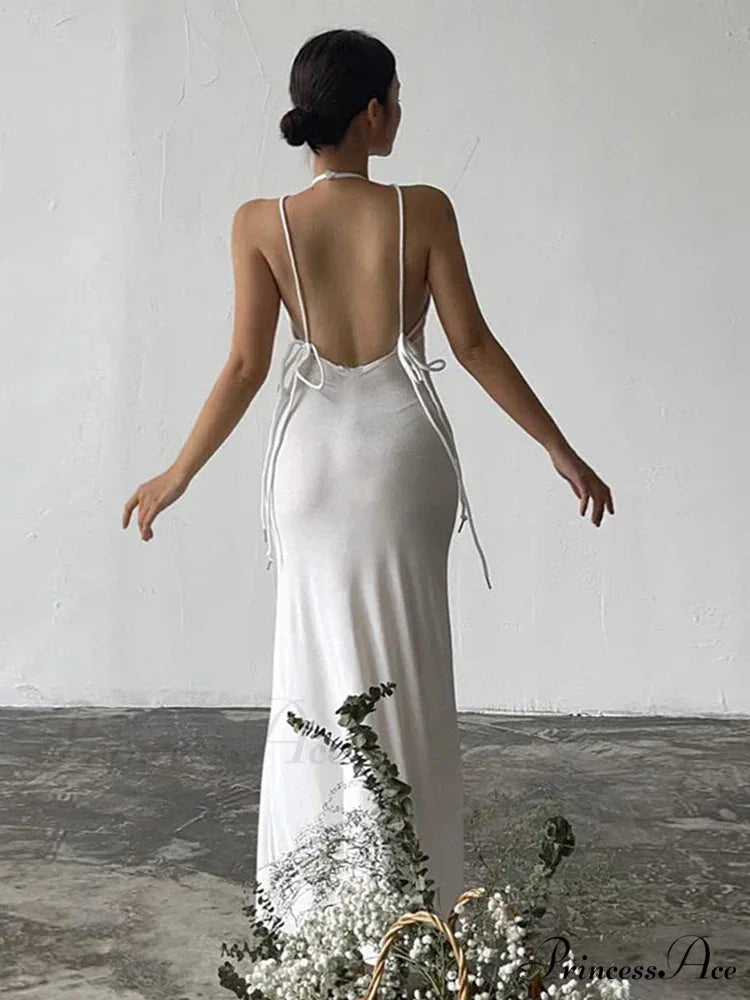 Halter Backless Maxi Dress