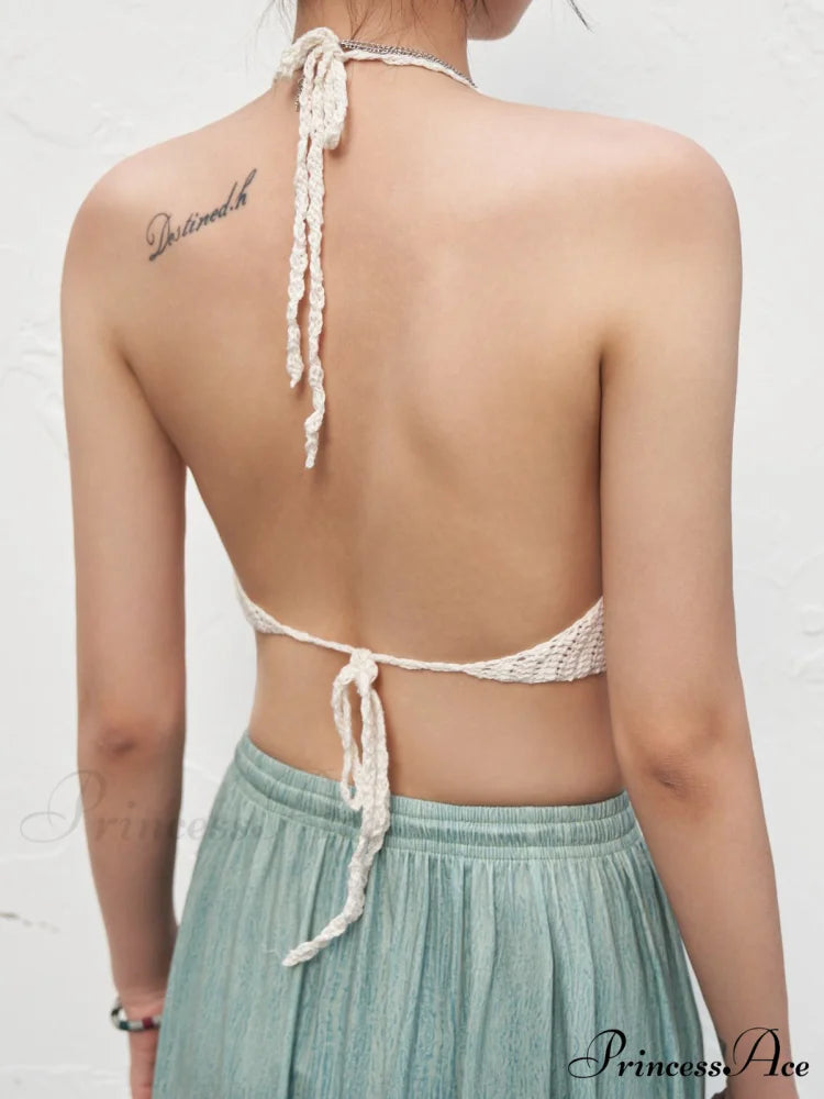 Halter Crochet Hollow Trendy Out Maxi Dress