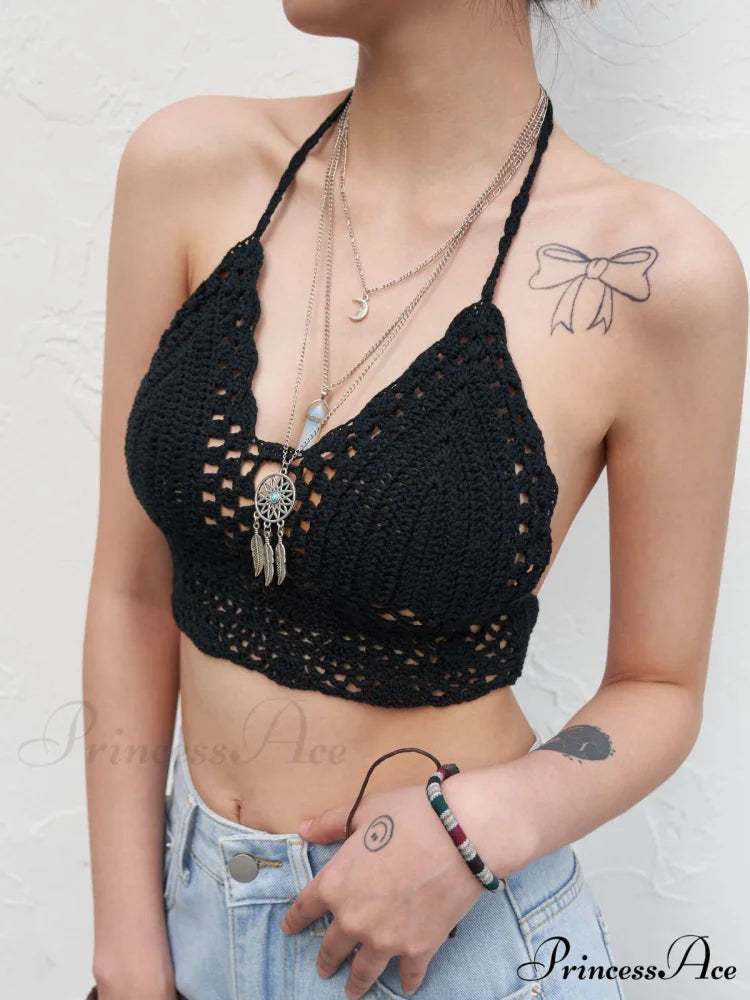 Halter Crochet Hollow Trendy Out Maxi Dress
