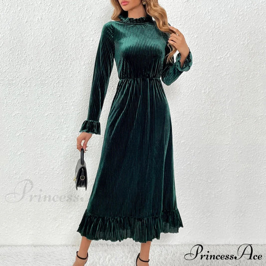 Halter Tassel Sequin Split Party V Neck Backless Cocktail Gown Prom Sexy Women’s Maxi Floor Length Dress Green / S