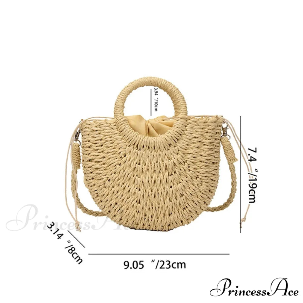 Handcrafted Straw Rattan Seaside Crossbody Purse handbag-250126