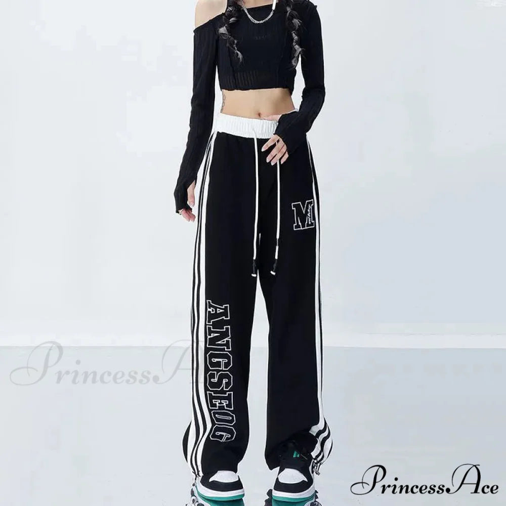 Harajuku Banded Running Trousers Black / M pants-241228