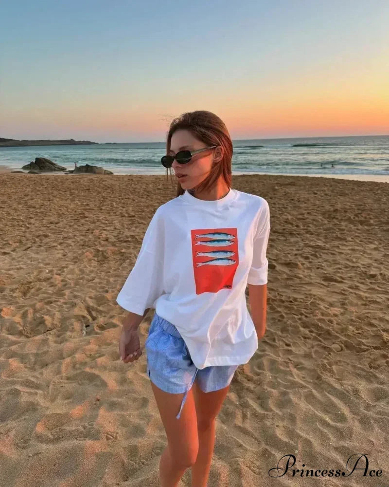Harajuku Dark Basic Symbol Graphic T-shirt white4 / S t-shirt-250223
