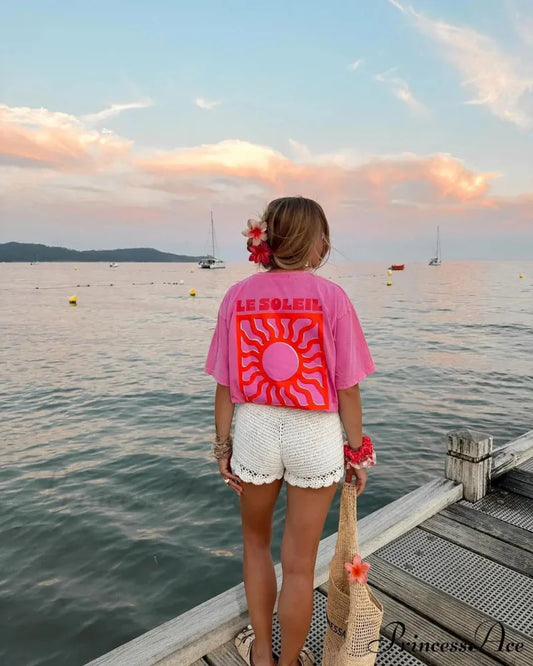 Harajuku Informal Summer Food T-shirt pink / S t-shirt-250223