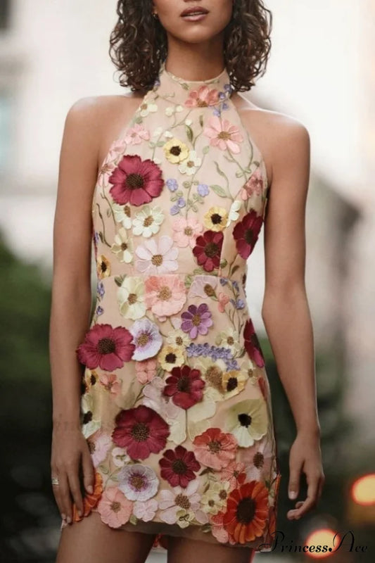 Hariet 3D Stylish Floral Embroidered Dress