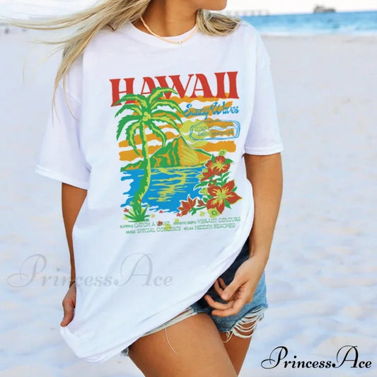 Hawaii Large T-shirt WHITE / S t-shirt-250223