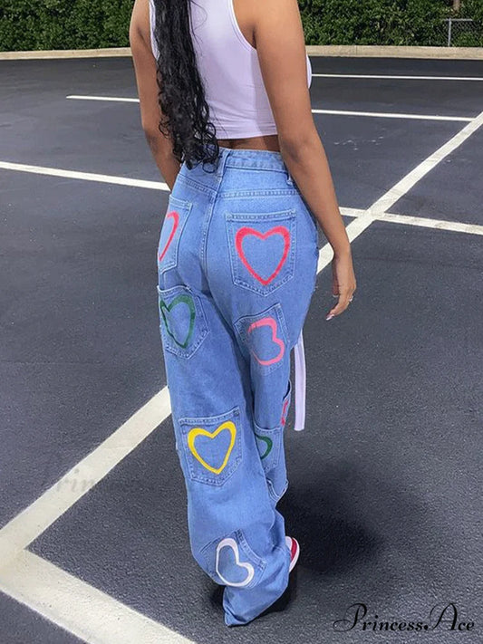 Heart Pattern Graceful Zipper Hoodie