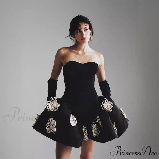 High-end Crystal Celebration Bandage Dress black / XS promdress-250223