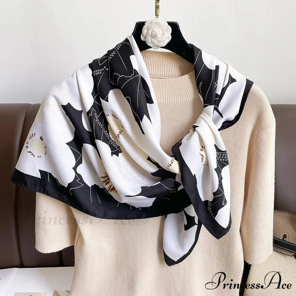 High-end Twill Silk Square Headband Scarf scarf-241228