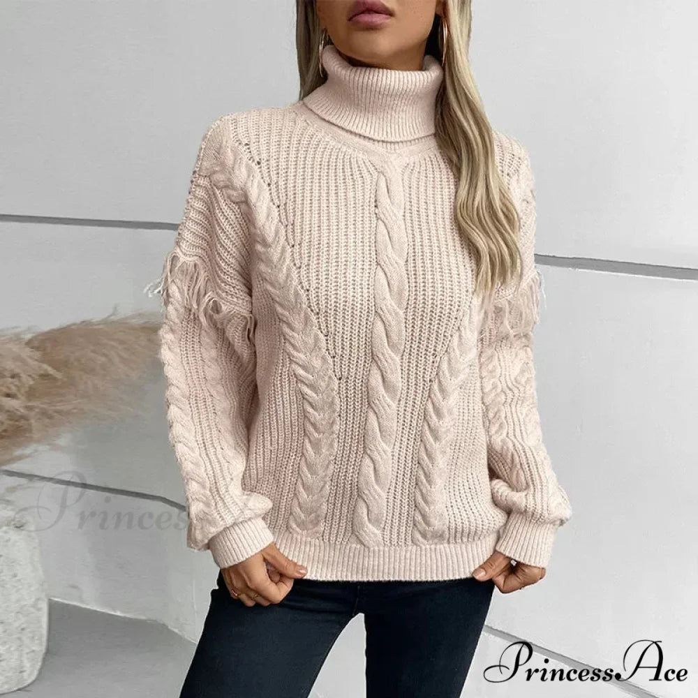 High-neck Urban Knitted Jumper swraters-241228