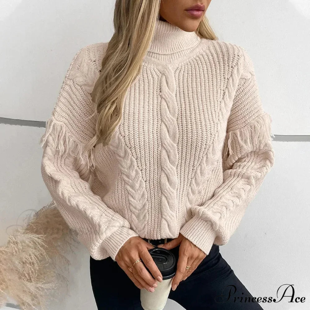 High-neck Urban Knitted Jumper swraters-241228