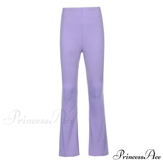 High Waist Aesthetic Female Vintage Pants purple / M