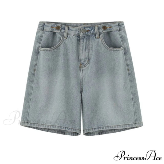 High Waist Denim Shorts Ligh Blue / S