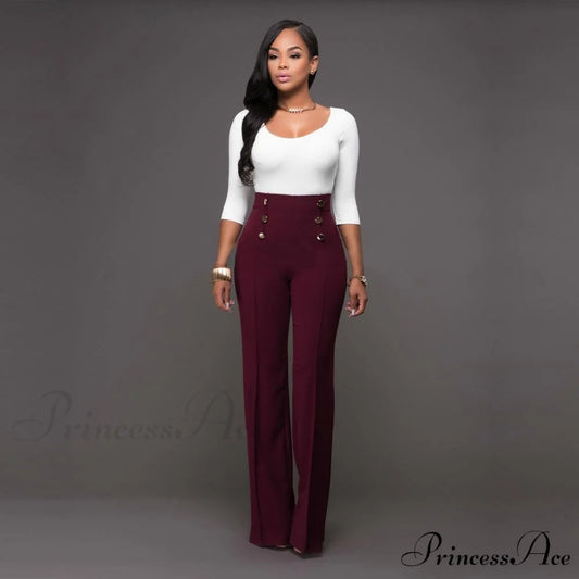 High Waist Formal Elegant Long Trousers 4 / S