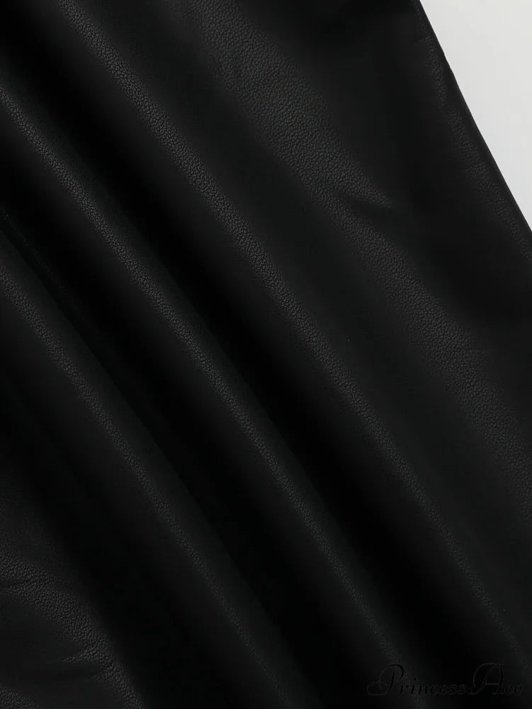 High Waisted Elastic PU Leather Sexy Slim Fit Legs Pants