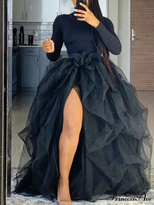 High Waisted Graceful Skinny Ripped Jeans Black / One Size