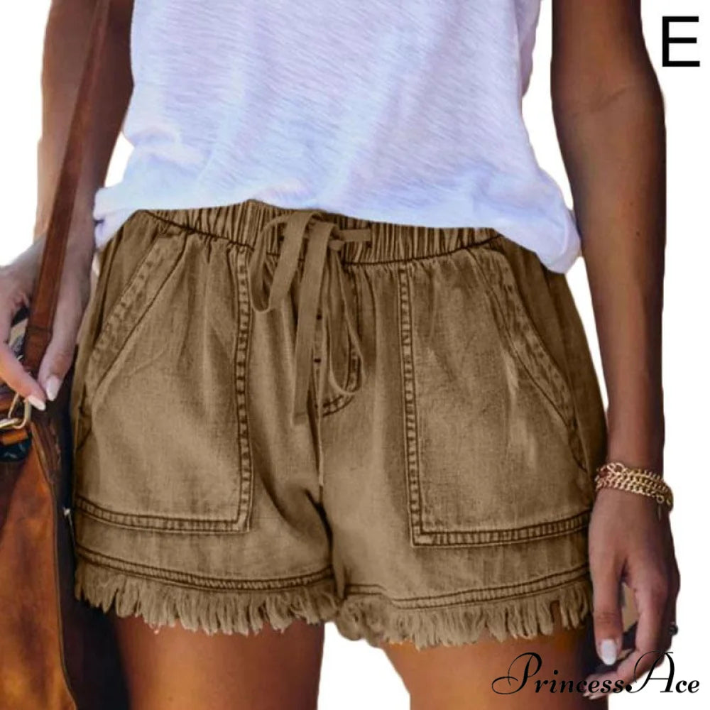 High Waisted Large Size XXL Short Dark Brown / XS