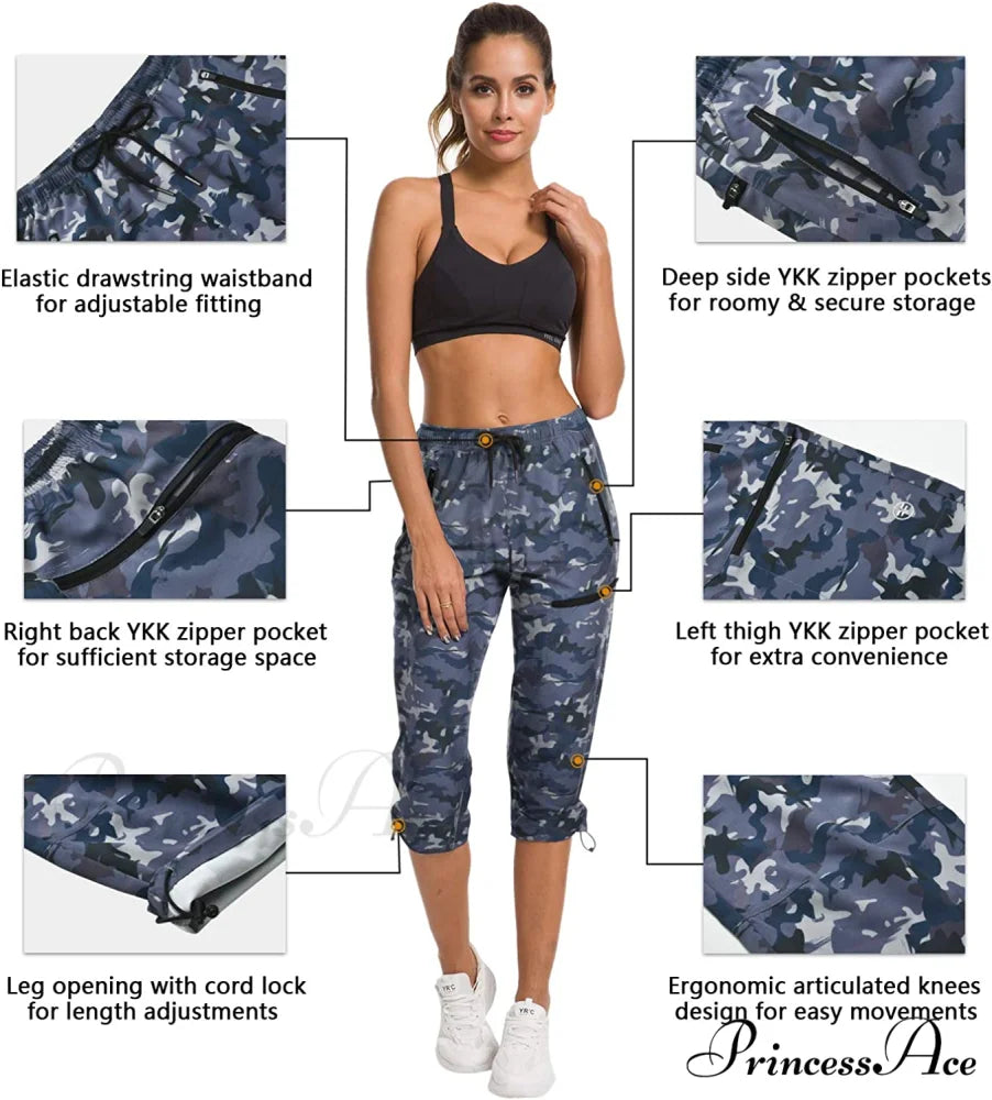 Hiking Capris Pants Outdoor Quick Dry Cargo Cropped Pants