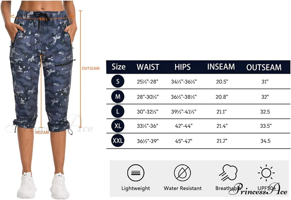 Hiking Capris Pants Outdoor Quick Dry Cargo Cropped Pants