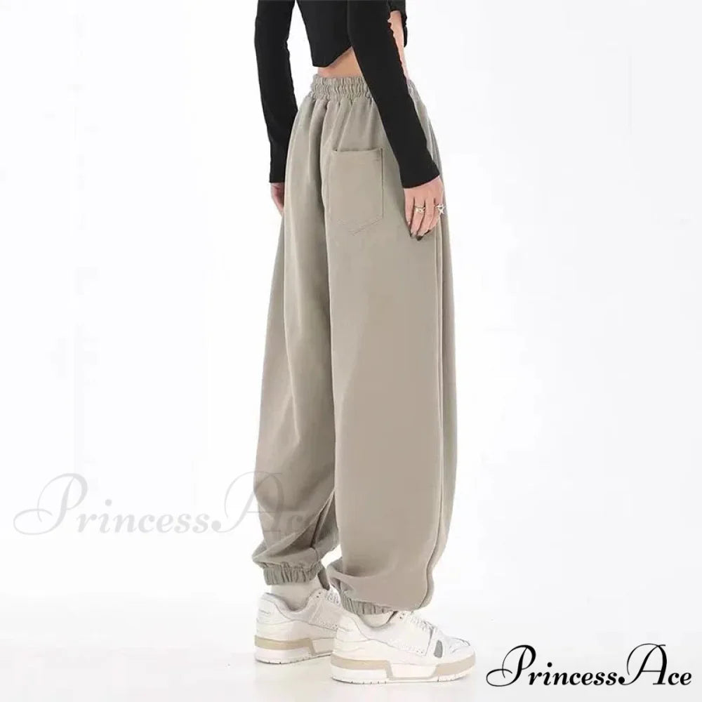 Hip Hop Message Drawstring Running Trousers pants-241228