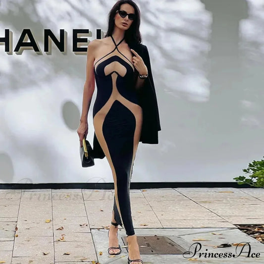 Hollow Out Maxi Party Dress