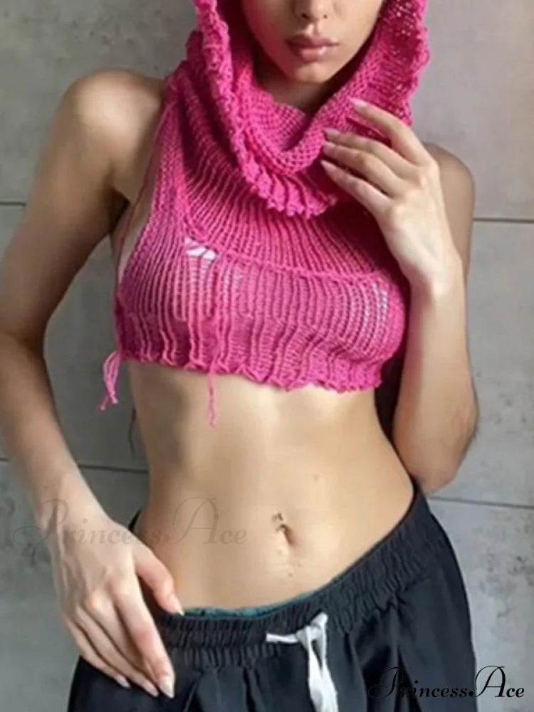Hooded Cold Graceful Shoulder Mini Dress Pink / S